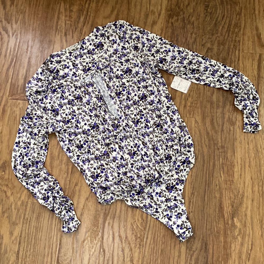 Free People Kaya Print Cutout Bodysuit #29 - Picture 2 of 6